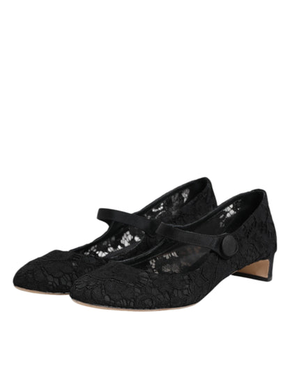 Black Vally Taormina Floral Lace Pumps Shoes