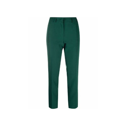 Green Elastane Cropped Pants