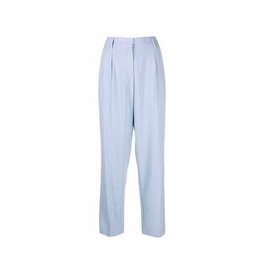 Blue Elastane Dress Pants