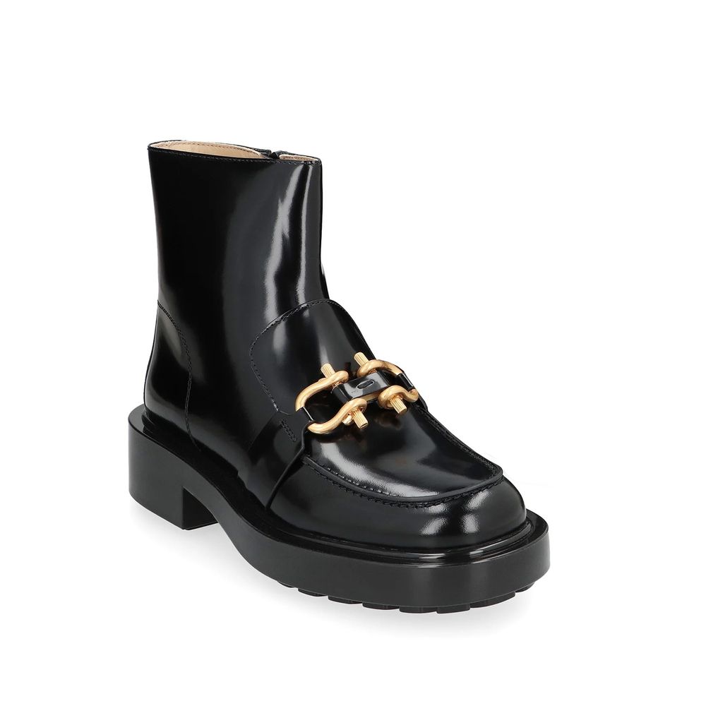 Black Calfskin Ankle Boots