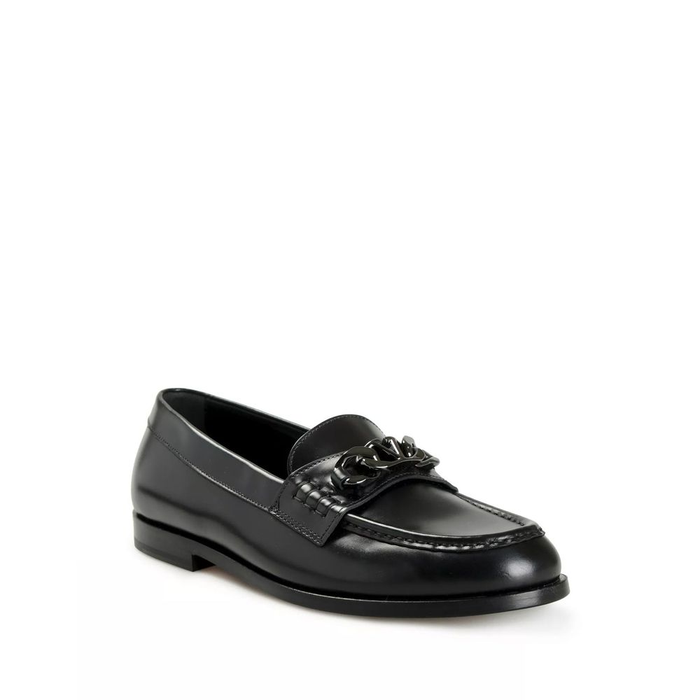 Black Leather Slip-On Loafers