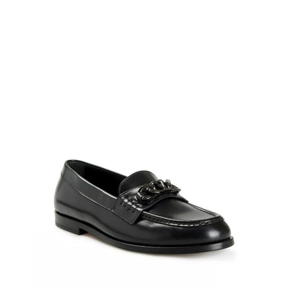 Black Leather Slip-On Loafers