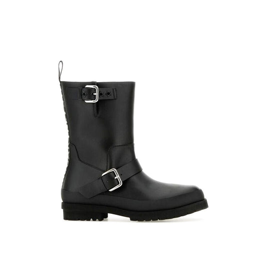 Black Polyester Ankle Boots