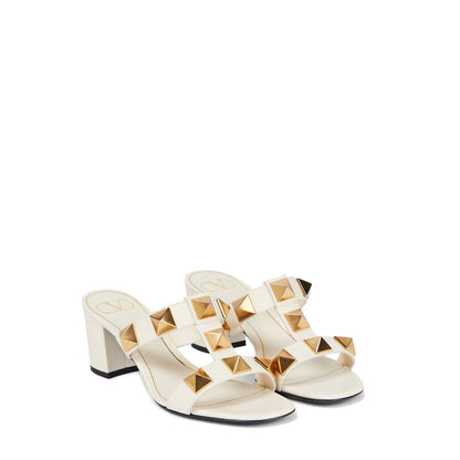 White Calfskin Platform Sandals