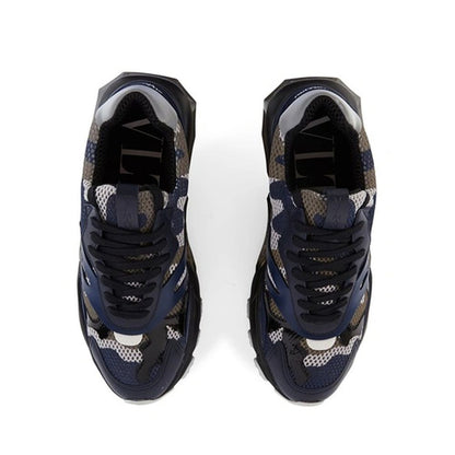 Blue Fabric Athletic Sneakers