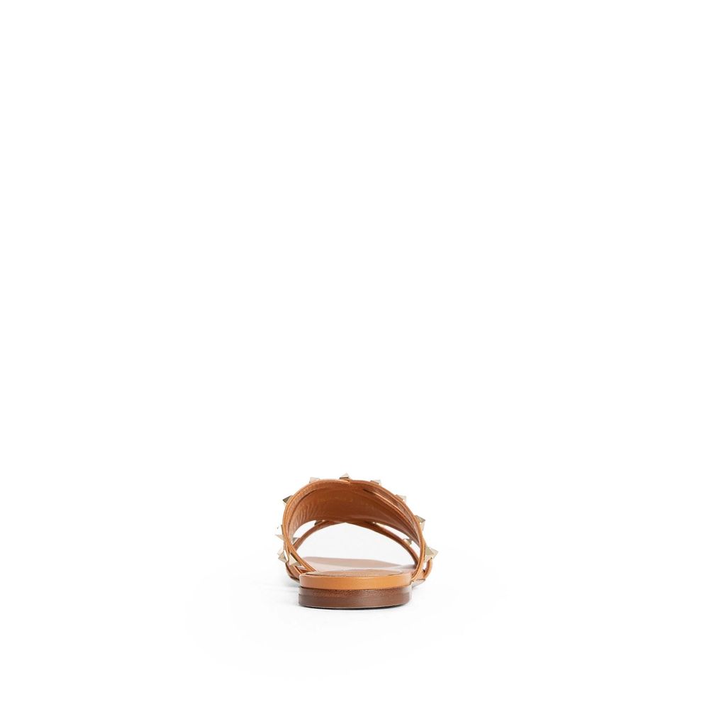 Brown Calfskin Strap-On Sandals