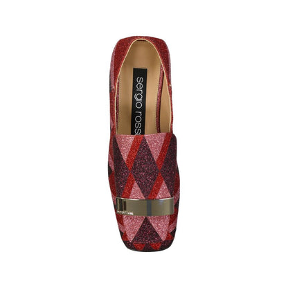 Red Fabric Slip-On Loafers