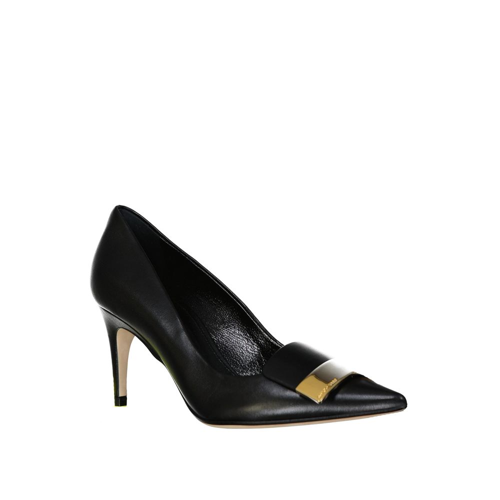 Black Calfskin High Heel Pumps