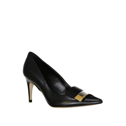 Black Calfskin High Heel Pumps