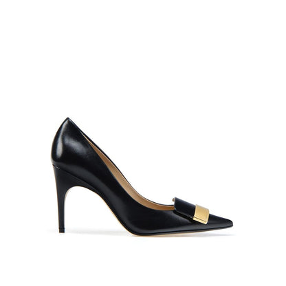 Black Calfskin High Heel Pumps