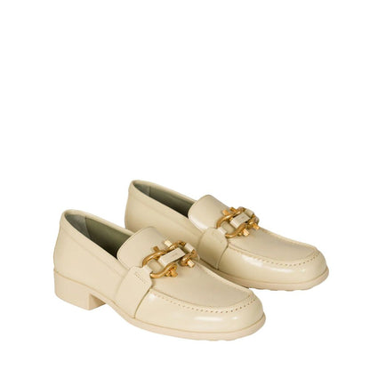 White Calfskin Slip-On Loafers