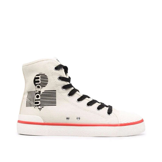 Beige Canvas High Top Sneakers