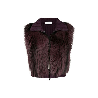 Red Merino Wool Sleveless Jacket