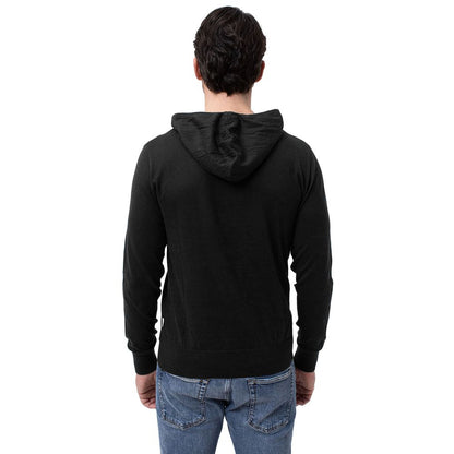 Black Cotton Men Hoodie