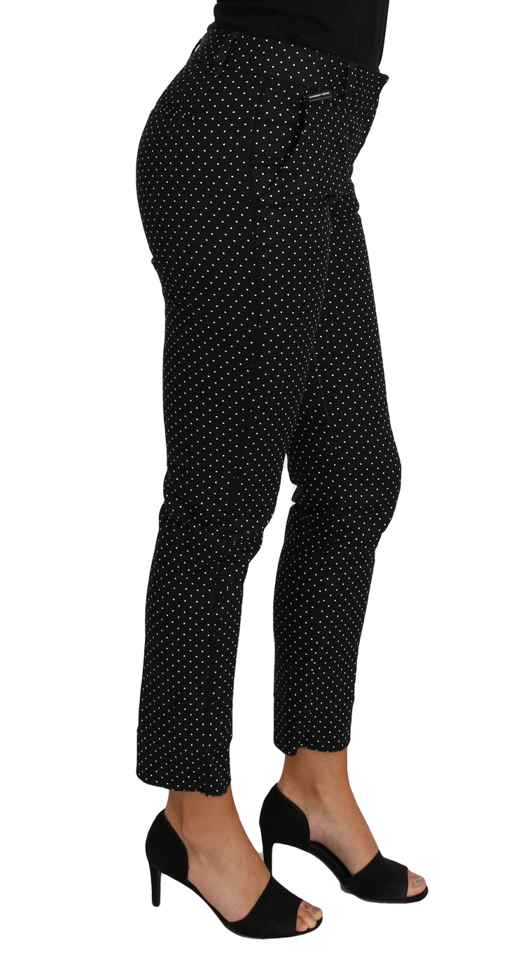 Elegant Polka Dot Cropped Trousers