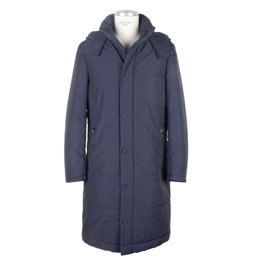 Blue Wool Men's Raincoat