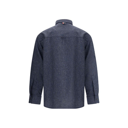 Blue Wool Dress Shirt