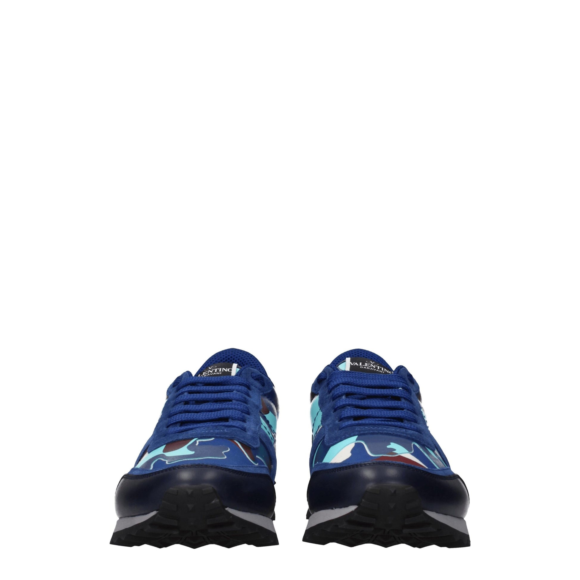 Blue Leather Athletic Sneakers