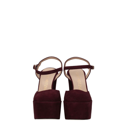 Red Leather Platform Sandals