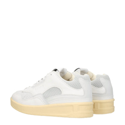 White Leather Low Top Sneakers