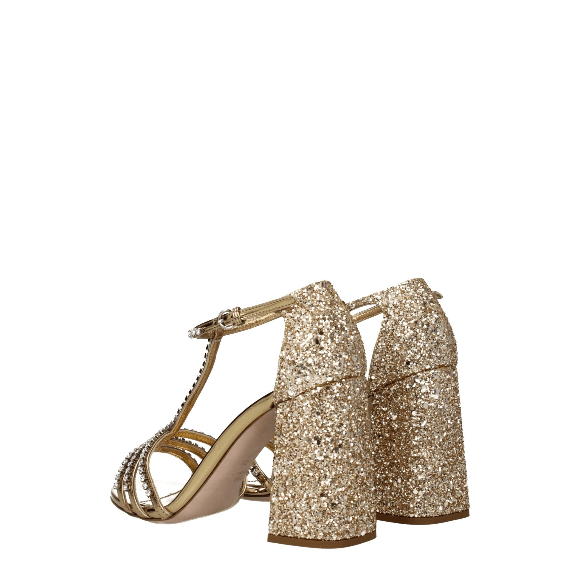 Gold Plastic Platform Sandals