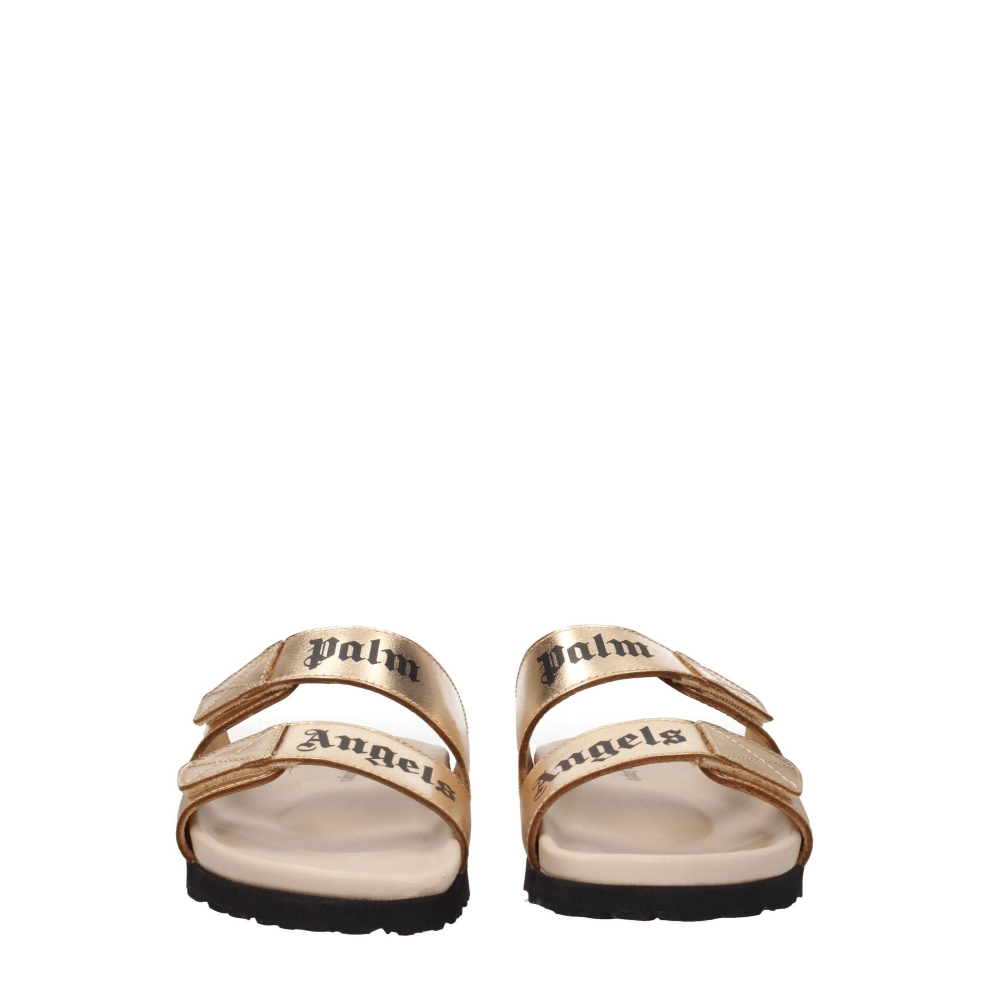 Gold Leather Slippers
