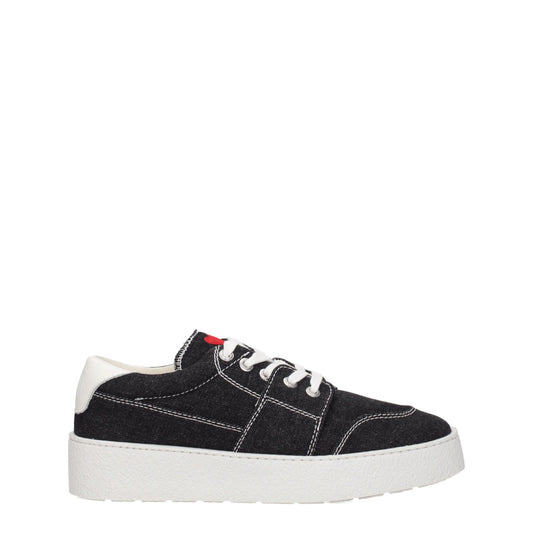 Black Fabric Low Top Sneakers