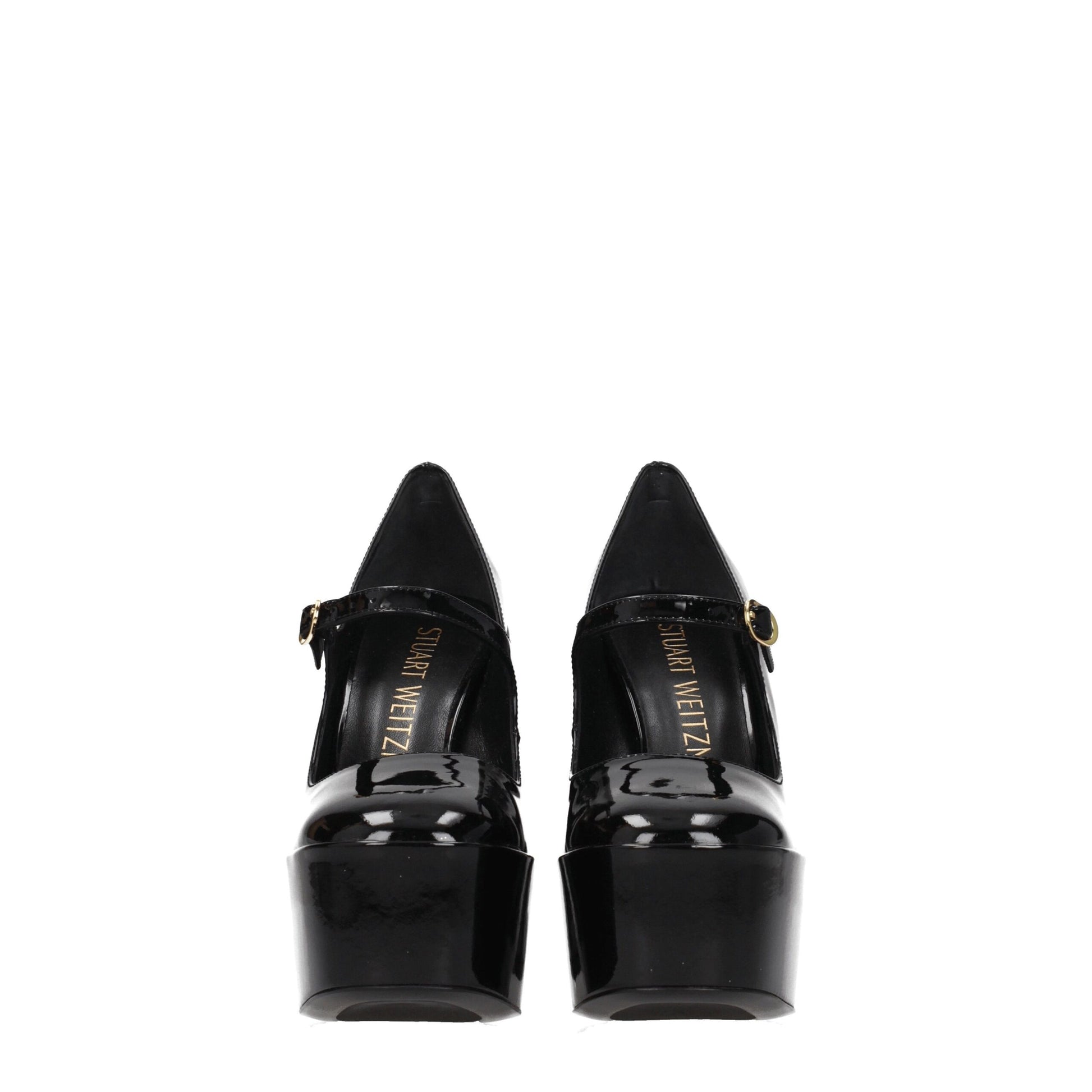 Black Leather Platform Pumps