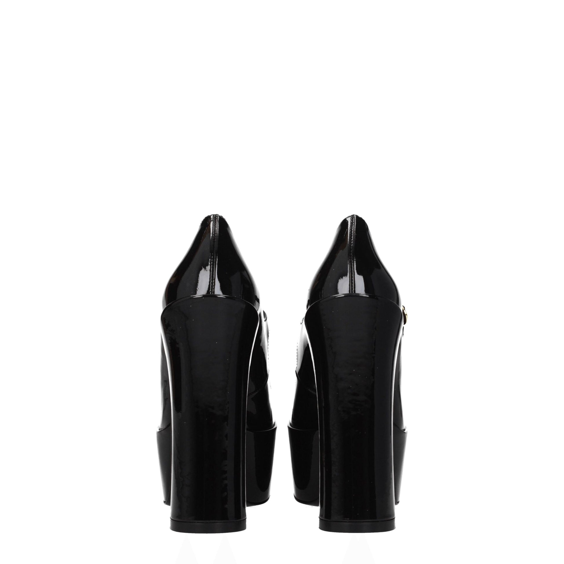 Black Leather Platform Pumps