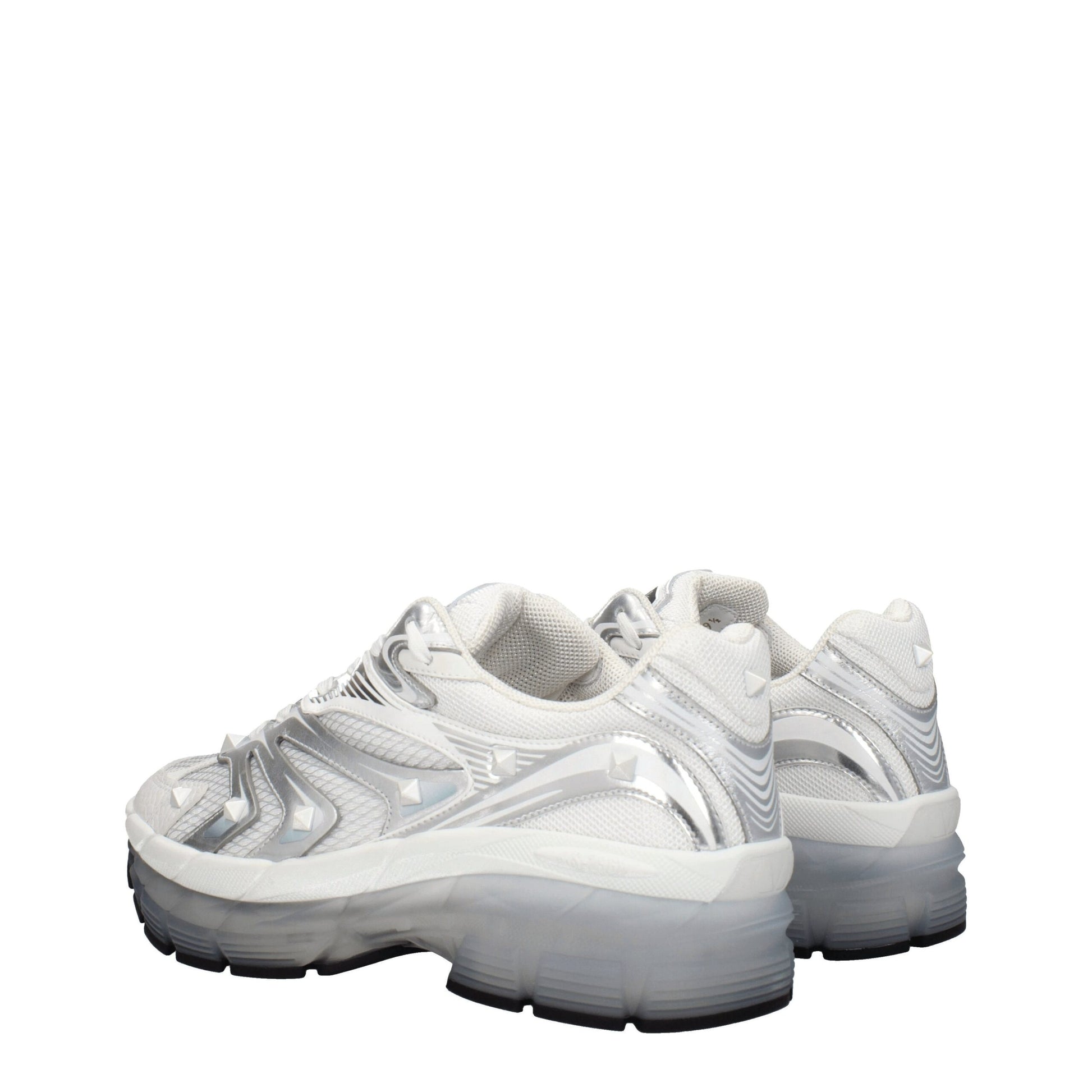 White Fabric Athletic Sneakers