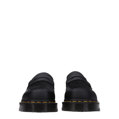 Black Leather Slip-On Loafers