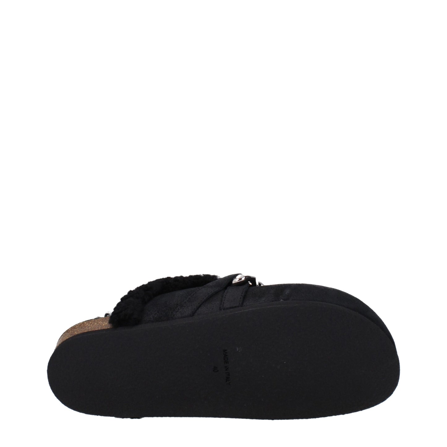 Black Leather Slippers