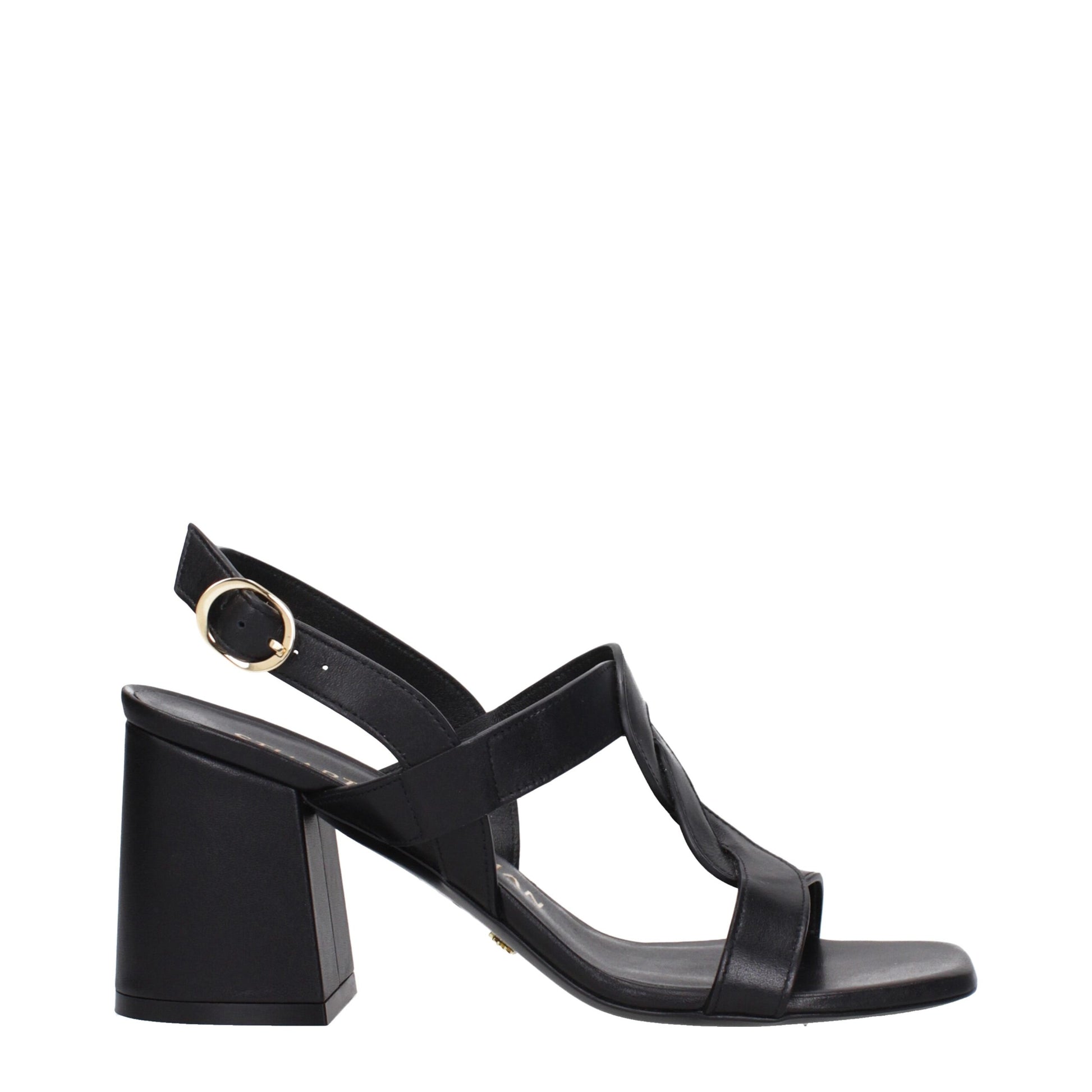 Black Leather Platform Sandals