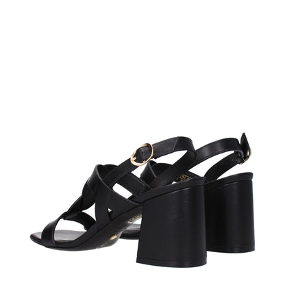 Black Leather Platform Sandals
