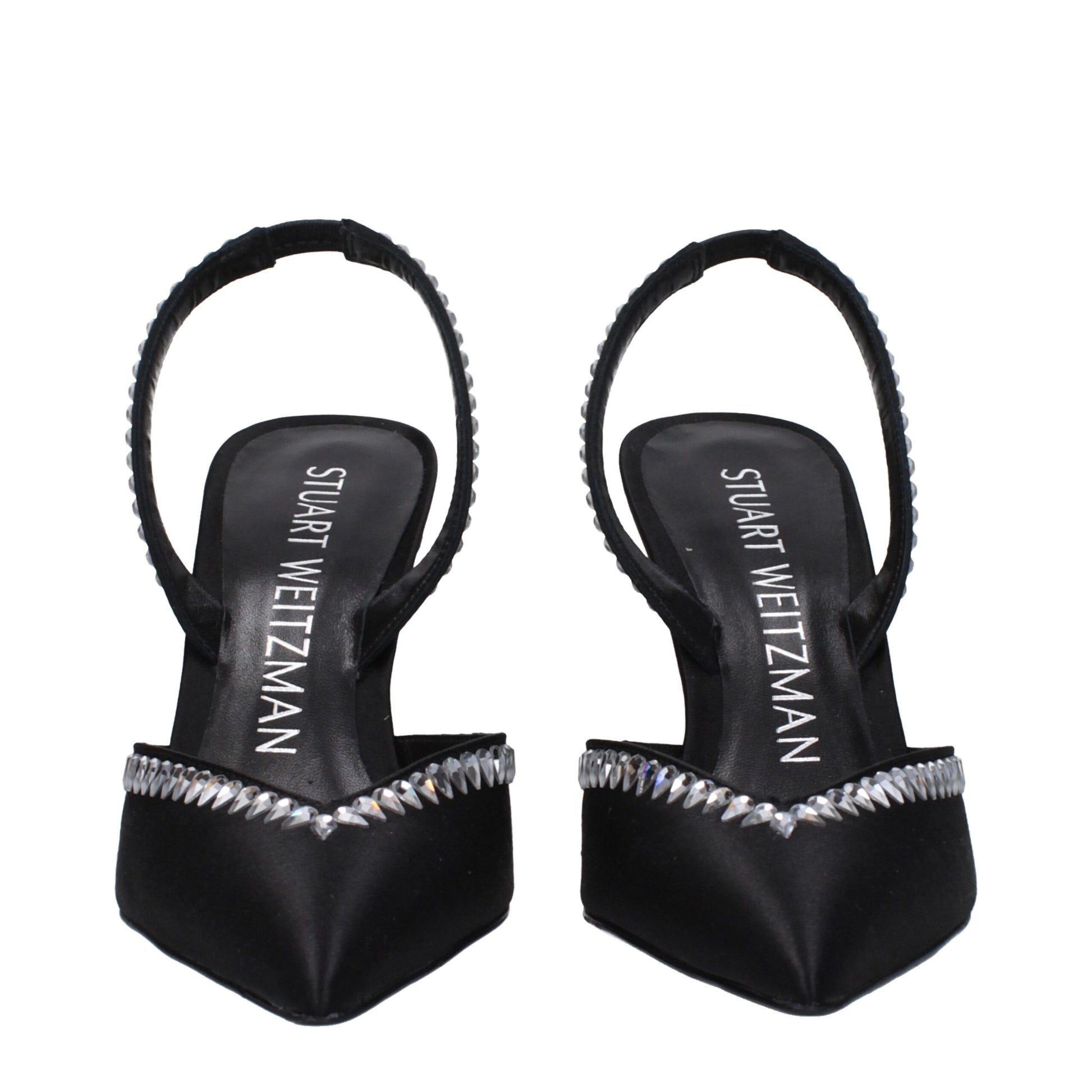 Black Satin Stiletto Heel Sandals