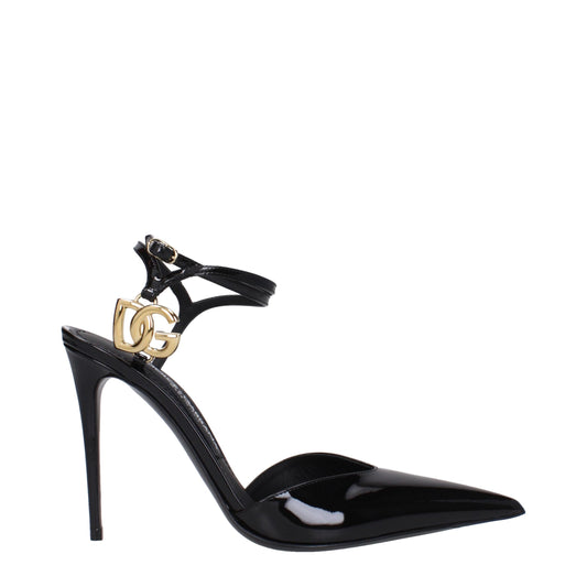 Black Leather Stiletto Heel Sandals