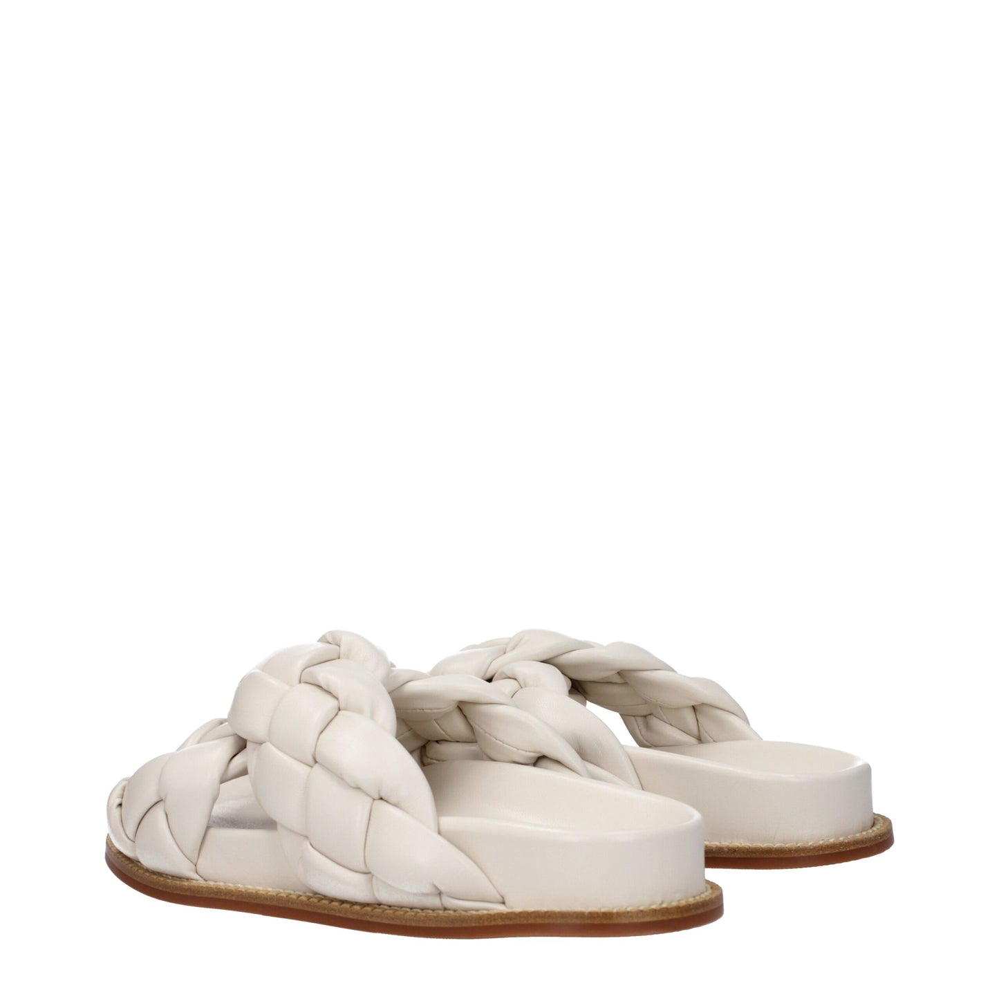 Beige Leather Slippers