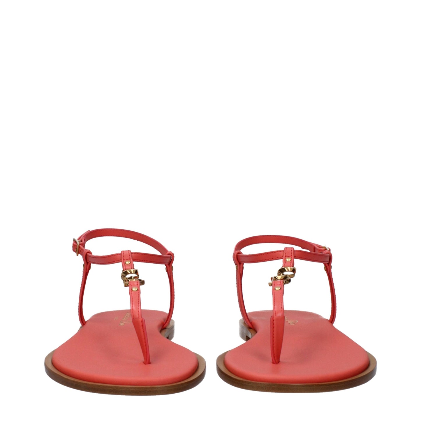 Pink Leather Flip-Flop Sandals