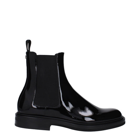 Black Leather Ankle Boots