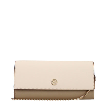 Beige Leather Clutch Bag