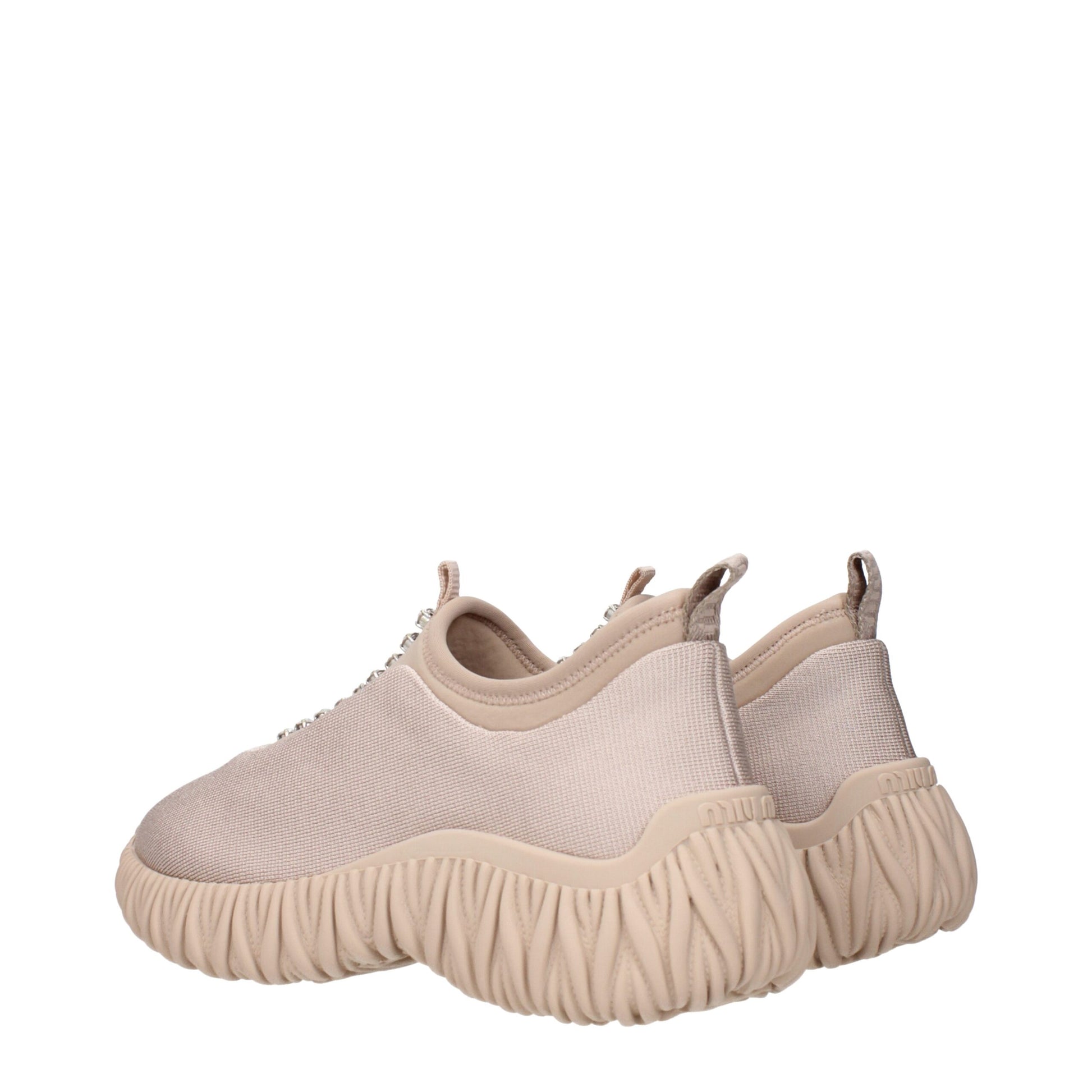 Beige Fabric Sneakers