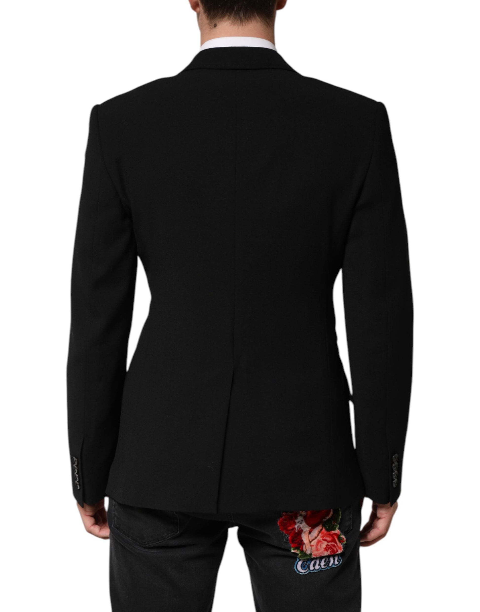 Black SICILIA Double Breasted Coat Blazer
