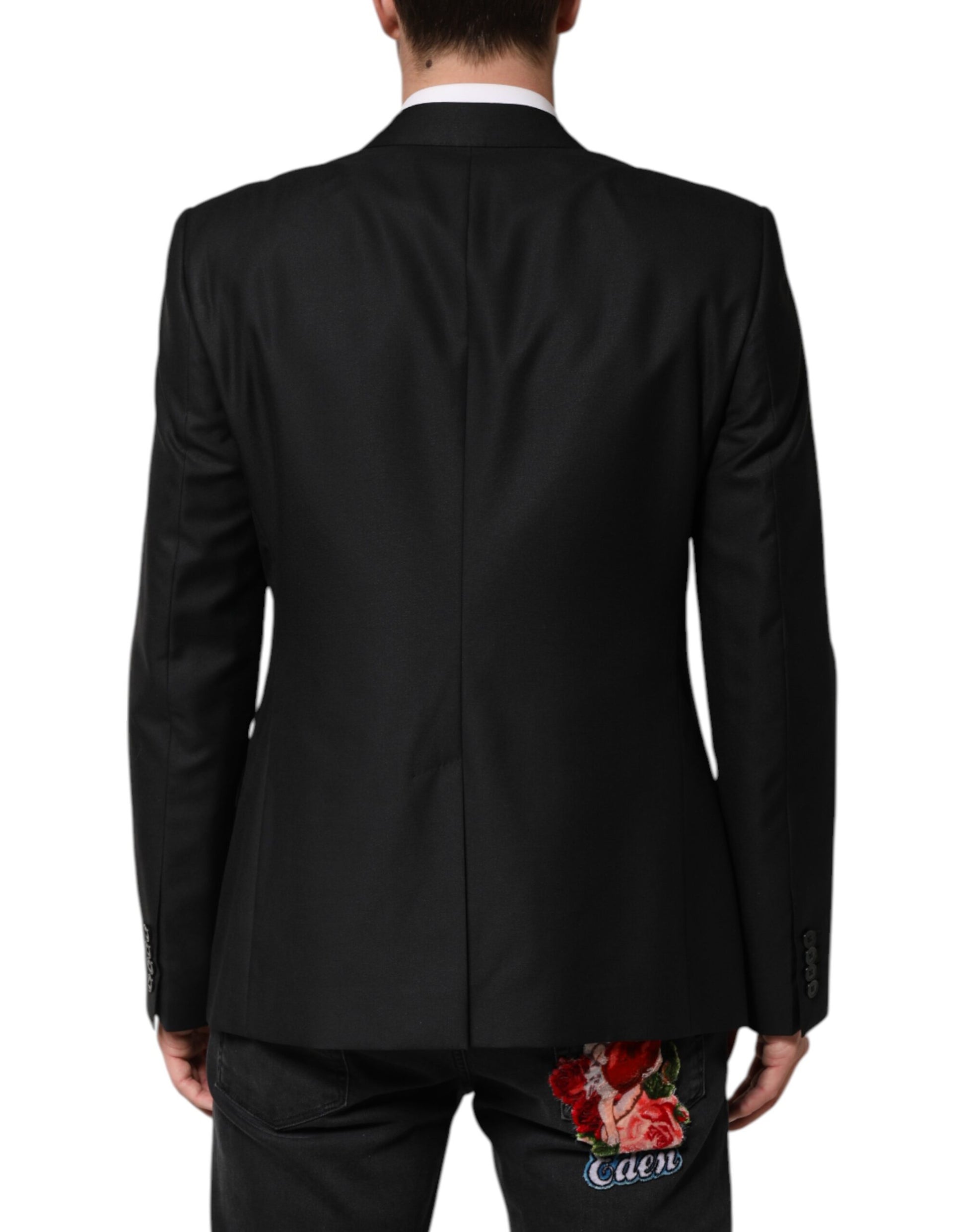 Black Wool Single Breasted Jacket Blazer