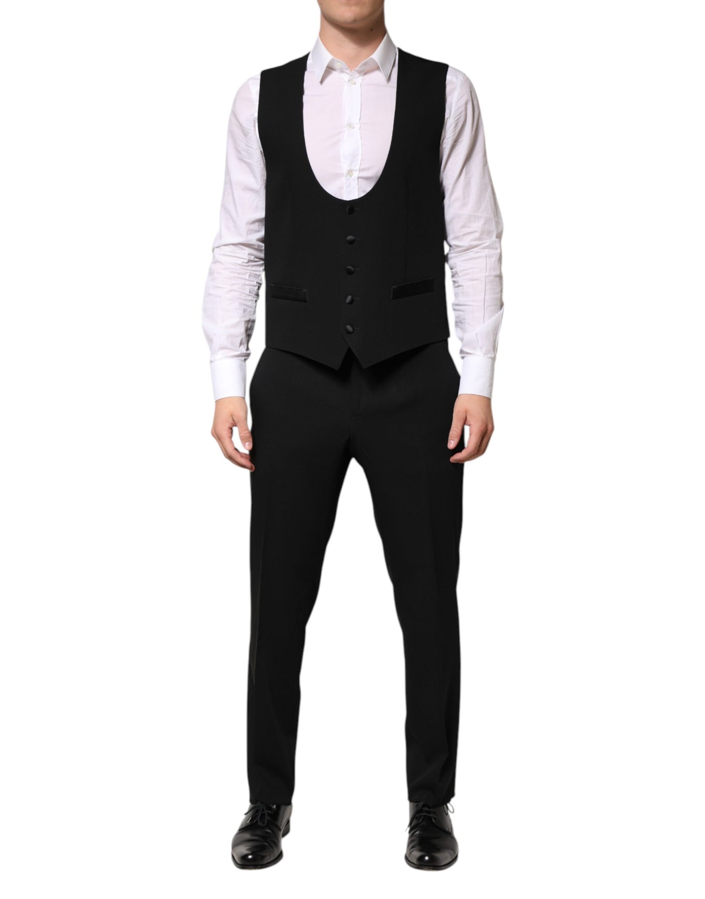 Black Wool 3 Piece Single Breasted Suit