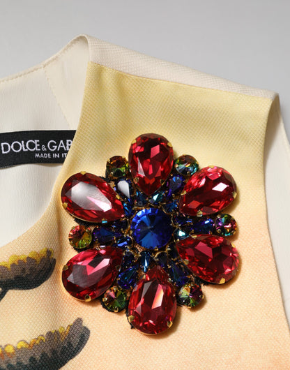 Multicolor Crystal Embellished A-line Mini Dress