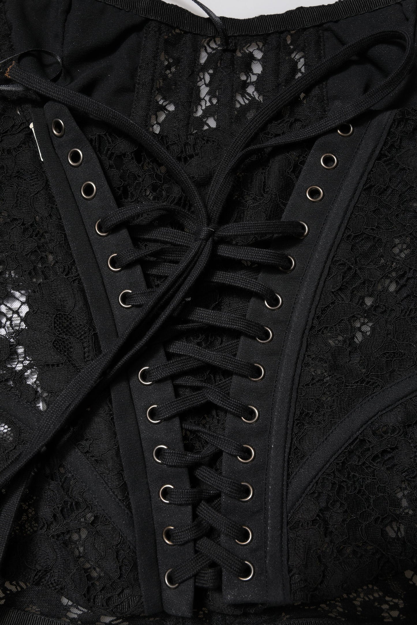 Black Strapless Floral Lace Bustier Cropped Top