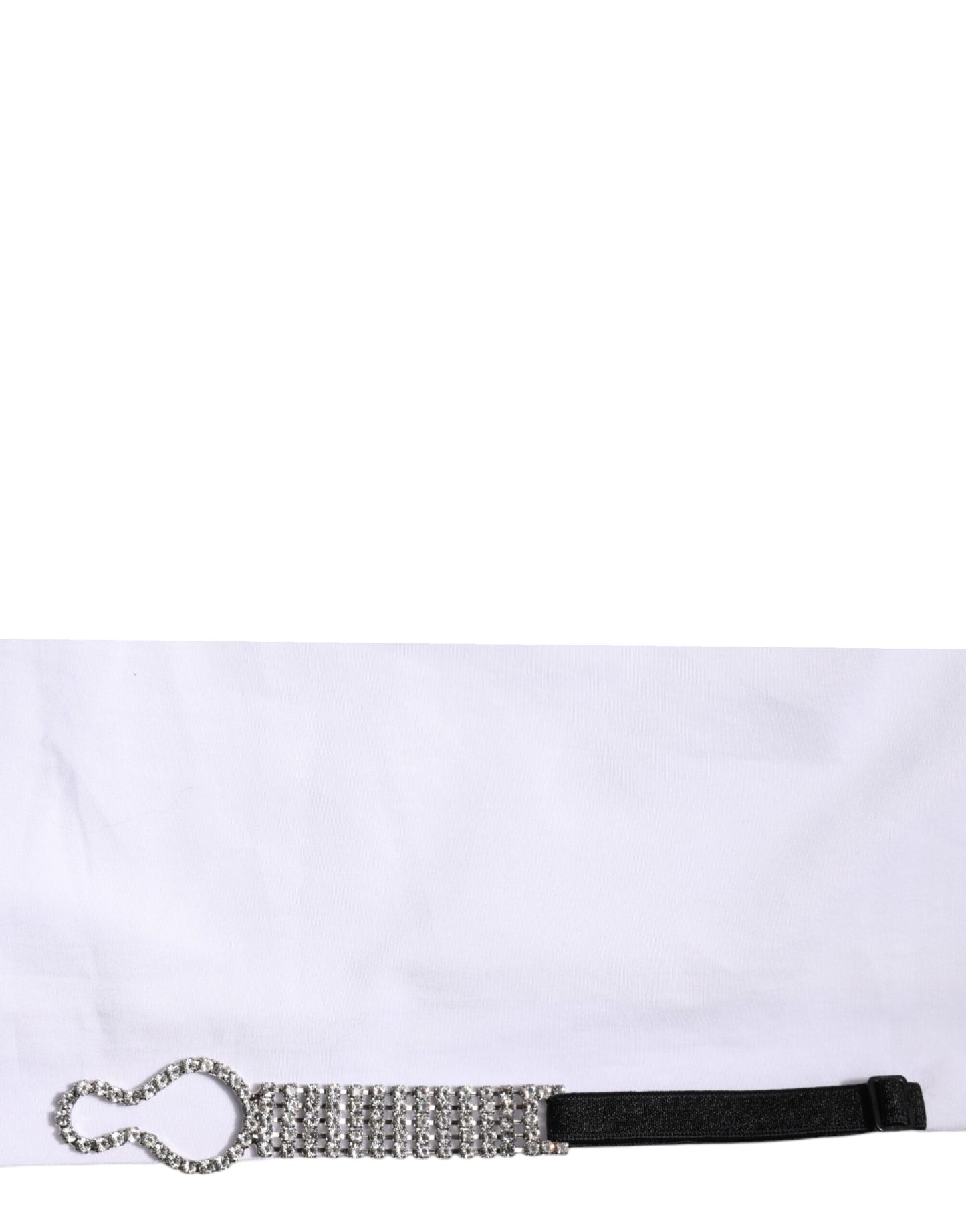 White Crystal Embellished Collared Shirt Top