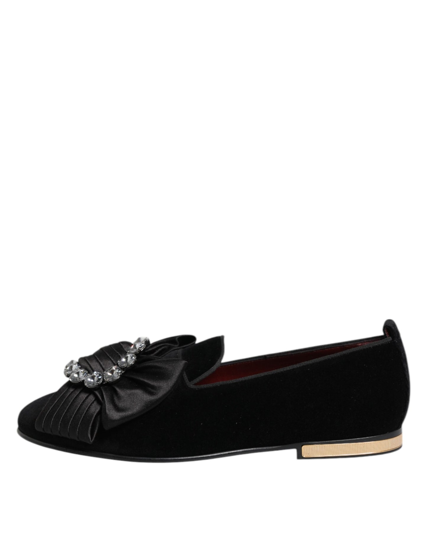 Black VATICANO Crystal Ribbon Slip On Shoes