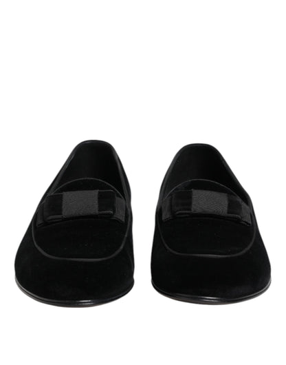 Black Velvet Loafers Formal Men Dress Shoes