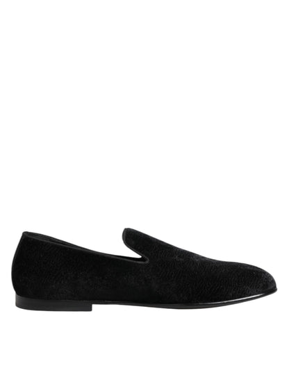 Black Jacquard Loafers Formal Men Dress Shoes